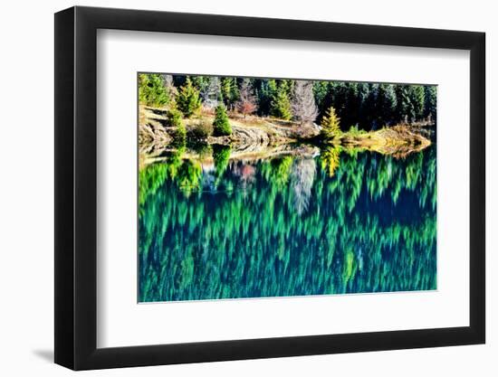 Green Trees Gold Lake Reflection Snoqualmie Pass, Washington State-William Perry-Framed Photographic Print