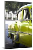 Green Vintage American Car Parked on a Street in Havana Centro-Lee Frost-Mounted Photographic Print