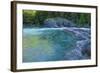 Green Waters of Sacred Dancing Cascade on McDonald Creek, Glacier NP-Michael Qualls-Framed Photographic Print