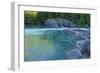 Green Waters of Sacred Dancing Cascade on McDonald Creek, Glacier NP-Michael Qualls-Framed Photographic Print