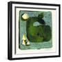 Green Whale Monoprint-Wyanne-Framed Giclee Print