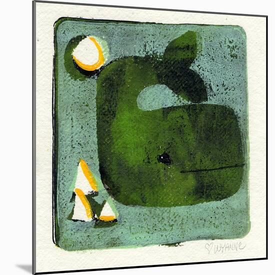 Green Whale Monoprint-Wyanne-Mounted Giclee Print