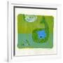 Green Whale Monoprint-Wyanne-Framed Giclee Print