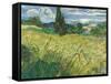 Green Wheat Field with Cypress-Vincent van Gogh-Framed Stretched Canvas