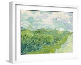 Green Wheat Fields, Auvers, 1890-Vincent van Gogh-Framed Premium Giclee Print