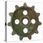 Green Wide Tooth Gear-Retroplanet-Stretched Canvas