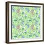 Green Wild Flowers Seamless Pattern-nad_o-Framed Art Print