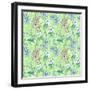 Green Wild Flowers Seamless Pattern-nad_o-Framed Art Print