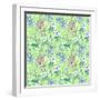 Green Wild Flowers Seamless Pattern-nad_o-Framed Art Print