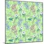 Green Wild Flowers Seamless Pattern-nad_o-Mounted Art Print