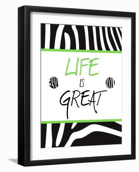 Green Zebra Sayings II-SD Graphics Studio-Framed Art Print