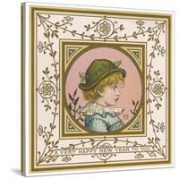 Greenaway Card of 2-Kate Greenaway-Stretched Canvas