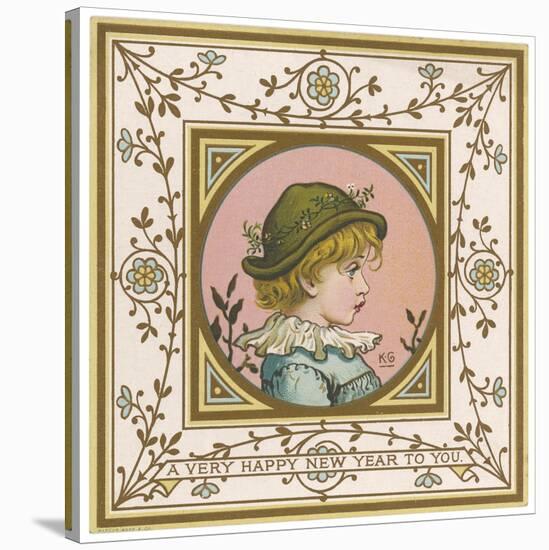 Greenaway Card of 2-Kate Greenaway-Stretched Canvas