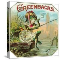 Greenbacks Brand Cigar Box Label-Lantern Press-Stretched Canvas