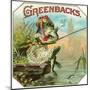 Greenbacks Brand Cigar Box Label-Lantern Press-Mounted Art Print