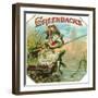 Greenbacks Brand Cigar Box Label-Lantern Press-Framed Art Print