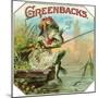 Greenbacks Brand Cigar Box Label-Lantern Press-Mounted Art Print