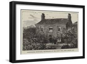 Greenbank, Rochdale, Birthplace of the Right Honourable John Bright, Mp-null-Framed Giclee Print