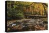 Greenbrier Bridge With Stream Watercolor-Galloimages Online-Stretched Canvas