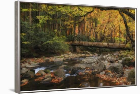 Greenbrier Bridge With Stream Watercolor-Galloimages Online-Framed Photographic Print