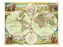 A New Mapp of the World 1676-Greene-Framed Art Print