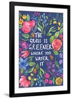 Greener Grass (Blue Background)-Elizabeth Rider-Framed Giclee Print