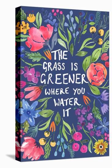 Greener Grass (Blue Background)-Elizabeth Rider-Stretched Canvas