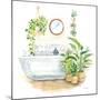 Greenery Bath II-Sue Schlabach-Mounted Premium Giclee Print