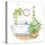 Greenery Bath II-Sue Schlabach-Stretched Canvas