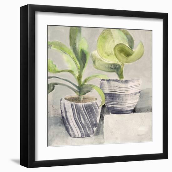 Greenery Still Life with Navy-Albena Hristova-Framed Art Print