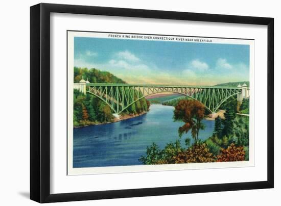 Greenfield, Massachusetts - View of French King Bridge over Connecticut River-Lantern Press-Framed Art Print
