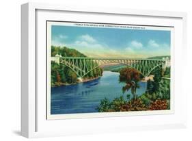Greenfield, Massachusetts - View of French King Bridge over Connecticut River-Lantern Press-Framed Art Print