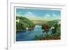 Greenfield, Massachusetts - View of French King Bridge over Connecticut River-Lantern Press-Framed Premium Giclee Print