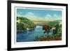 Greenfield, Massachusetts - View of French King Bridge over Connecticut River-Lantern Press-Framed Premium Giclee Print