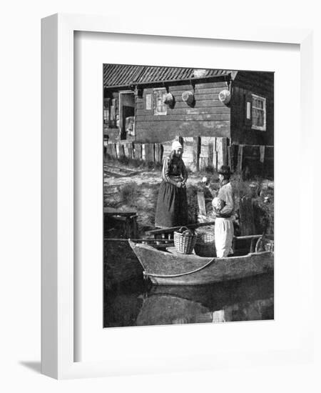 Greengrocer Bringing Goods by Boat, Marken, Holland, 1936-Donald Mcleish-Framed Giclee Print