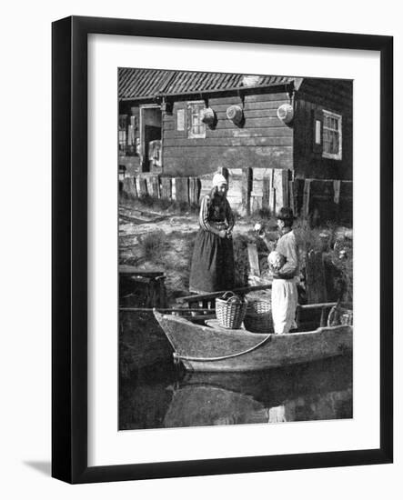 Greengrocer Bringing Goods by Boat, Marken, Holland, 1936-Donald Mcleish-Framed Giclee Print