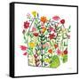 Greenhouse Blooming IV-Farida Zaman-Framed Stretched Canvas