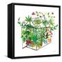 Greenhouse Blooming V-Farida Zaman-Framed Stretched Canvas