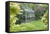 Greenhouse in Back Garden with Open Windows for Ventilation-Nosnibor137-Framed Stretched Canvas