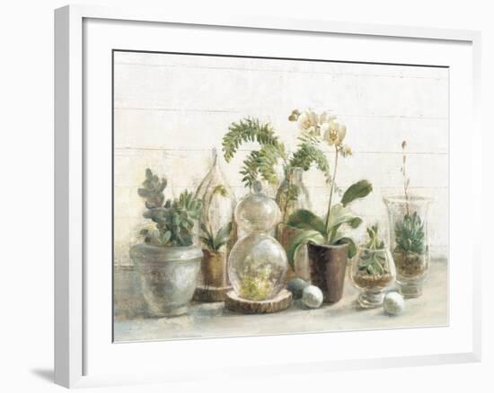 Greenhouse Orchids on Shiplap-Danhui Nai-Framed Art Print