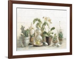 Greenhouse Orchids on Shiplap-Danhui Nai-Framed Art Print