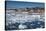 Greenland, Disko Bay, Ilulissat, Elevated Town View with Floating Ice-Walter Bibikow-Stretched Canvas