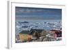 Greenland, Disko Bay, Ilulissat, Elevated Town View with Floating Ice-Walter Bibikow-Framed Photographic Print