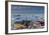 Greenland, Disko Bay, Ilulissat, Elevated Town View with Floating Ice-Walter Bibikow-Framed Photographic Print