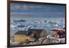 Greenland, Disko Bay, Ilulissat, Elevated Town View with Floating Ice-Walter Bibikow-Framed Photographic Print