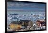Greenland, Disko Bay, Ilulissat, Elevated Town View with Floating Ice-Walter Bibikow-Framed Photographic Print