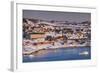 Greenland, Disko Bay, Ilulissat, Elevated Town View with Floating Ice-Walter Bibikow-Framed Photographic Print