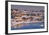 Greenland, Disko Bay, Ilulissat, Elevated Town View with Floating Ice-Walter Bibikow-Framed Photographic Print