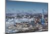 Greenland, Disko Bay, Ilulissat, Elevated Town View with Floating Ice-Walter Bibikow-Mounted Photographic Print