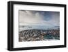 Greenland, Disko Bay, Ilulissat, Elevated Town View with Floating Ice-Walter Bibikow-Framed Photographic Print